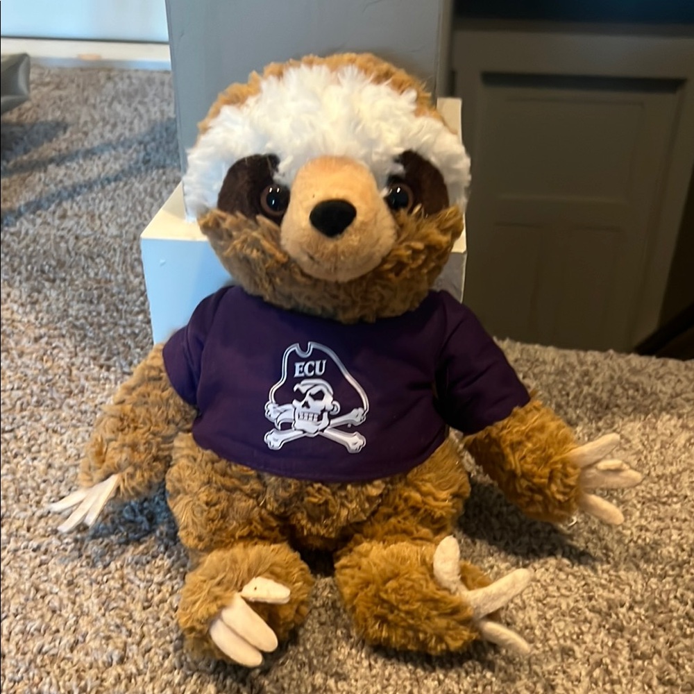 Sloth Plush Toy with Purple ECU Shirt